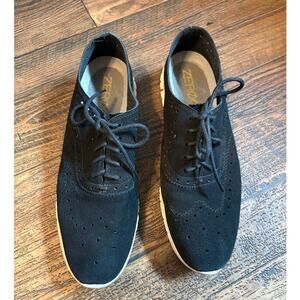 Women’s Cole Haan Zerogrand D44060 Black Suede Wingtip Oxford Shoe Size 9 B